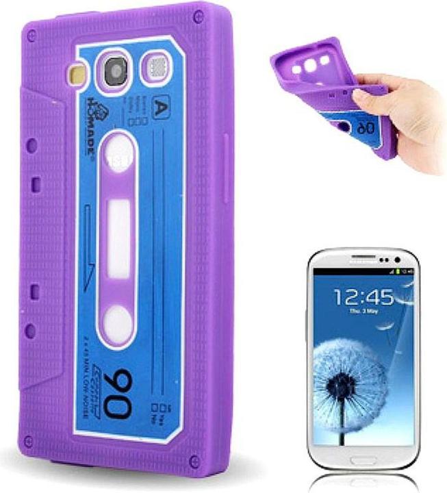 Produktbild König Design Silikon Hülle Kassette für Handy Samsung I9300 Galaxy S3 Lila (Samsung Galaxy S3, Samsung Galaxy S3 Neo)