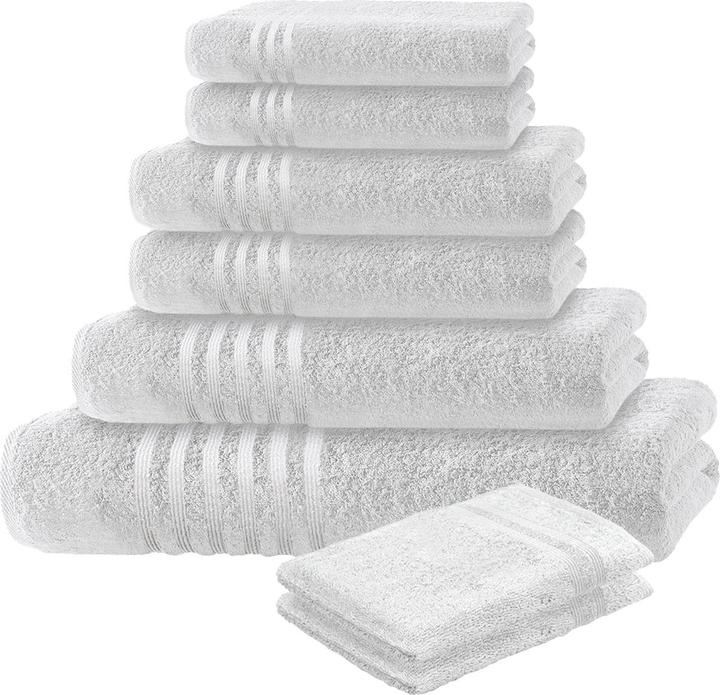 Casativo Set di asciugamani da 8 pezzi (50 x 100 cm, 70 x 140 cm, 30 x 50 cm, 100 x 150 cm)