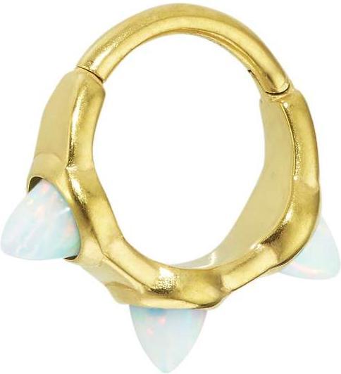 Bijouteria Ohrpiercing (Chirurgenstahl 316L, Synthetischer Opal, PVD Beschichtung (goldfarben))