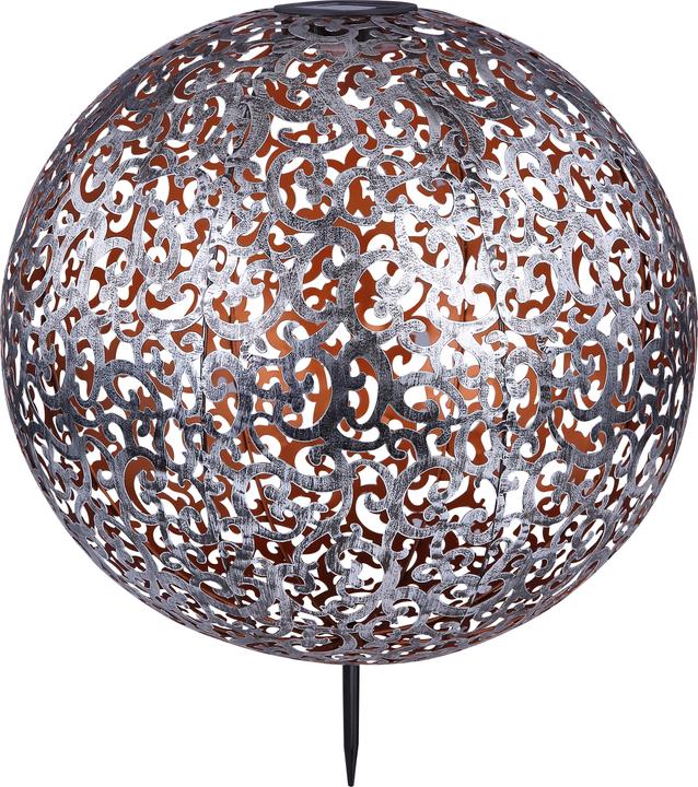 Actual product image Globo Solar Light Metal Silver 1xled (IP44)