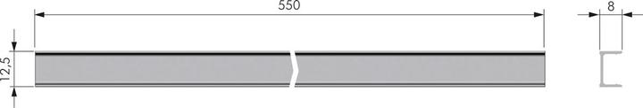 Actual product image Italiana Ferramenta Aluprofil Kiaro, max 550mm, grau (1 pcs.)