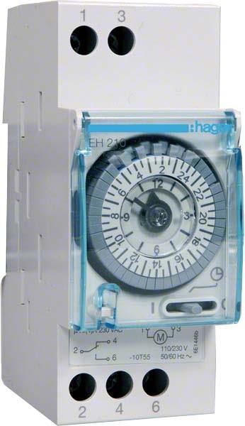 Actual product image Hager HAG EH210 Day time switch 1W/16A 2PLE without power reserve analogue