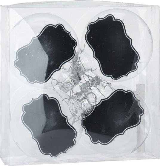 Produktbild Transparente Weihnachtskugeln mit Kreideetiketten, 5 Stück. (4 -teilig)