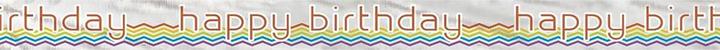 Actual product image Unique Party Foil Rainbow Happy Birthday Banner