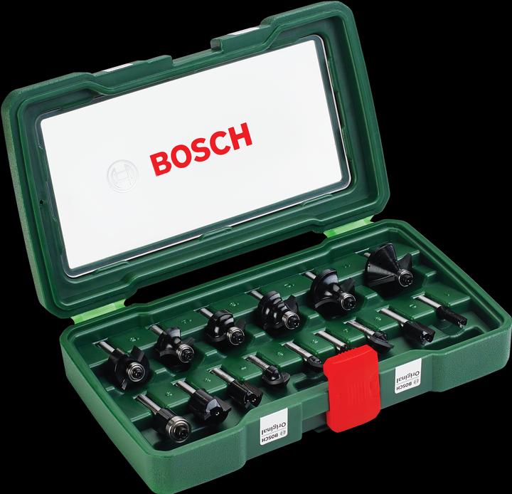 Produktbild Bosch Zubehör HM-Fräser-Set mit 1/4-Zoll Schaft, 15-teilig