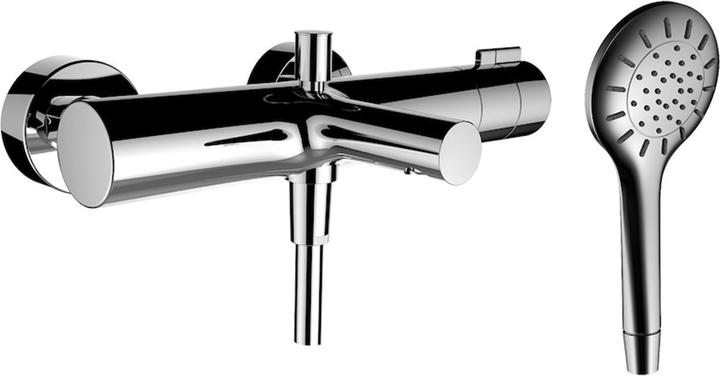 Produktbild Laufen TwinPlus Wannenmischer, Aufputz, Thermostat, 2 Verbraucher, Umsteller, inkl. Handbrause/Braus