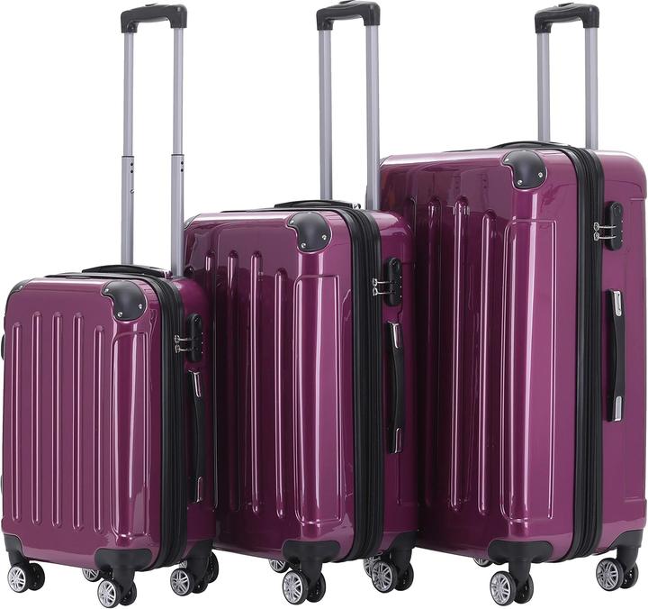 Beibye 3-teiliges Hartschalenkoffer Set (115 l, Handgepäck (bis 50l), M (50 - 90l), L (90 - 115l))