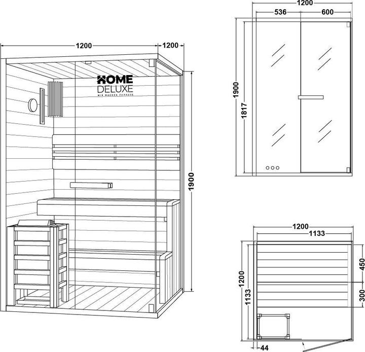 Produktbild Home Deluxe ARKHAM M - 2 Personen (Plug & Play 3,6 KW interne Steuerung)