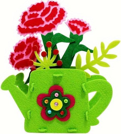 Activity Board DIY Blumentopf, Blume Handwerk Kit, Topfpflanze Kunsthandwerk Spielzeug, nicht gewebt Kindergarten