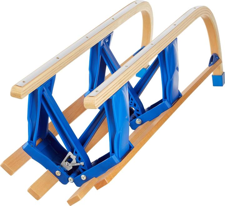 Produktbild tectake Holzschlitten Vivian, klappbar mit Rückenlehne und Zugseil