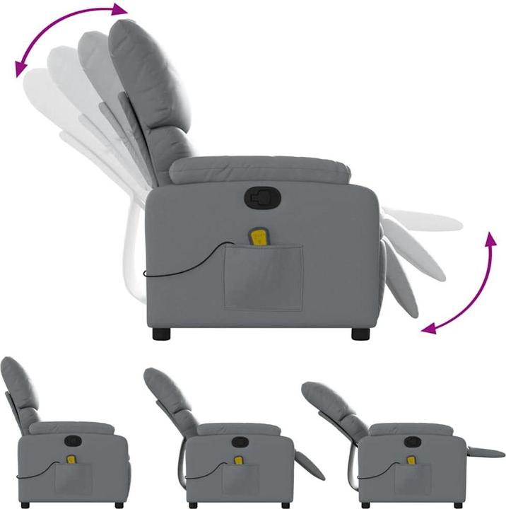 Immagine prodotto VidaXL Sedia da massaggio in similpelle grigia,Colore: Grigio, Materiale