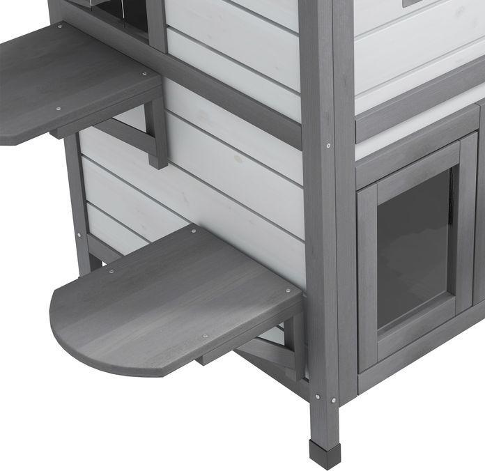 Image du produit Swisshandel24 Maison pour chat Cabane pour chat Grotte pour chat, 2 étages, résistant aux intempéries (Chat)