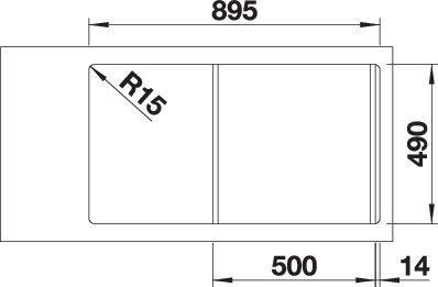 Actual product image Blanco Zenar 5 S (Fitted sink, 91.50 cm, 51 cm)