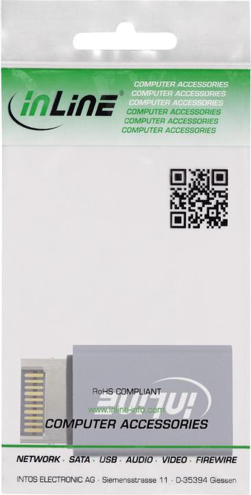 Productafbeelding InLine USB 3.2 adapter, interne USB-E aansluiting op voorpaneel naar USB-A aansluiting (USB, 1.50 cm)