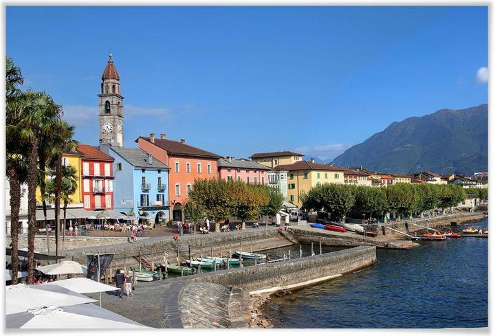 Actual product image Trenddeko Harbour promenade at Lago Maggiore (100 x 70 cm)
