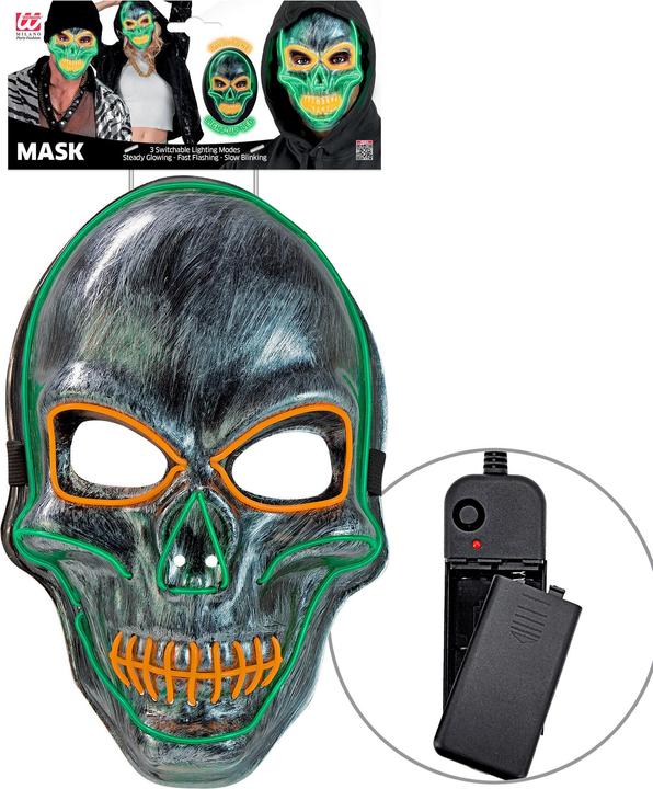 Immagine prodotto Widmann Maschera a teschio argentata con illuminazione a LED