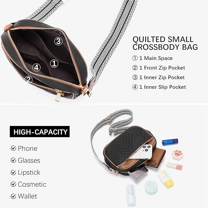 Image du produit Only-Bags.Store Simple Colorblock Mini Square Zipper sac à bandoulière, détail matelassé sac à bandoulière avec