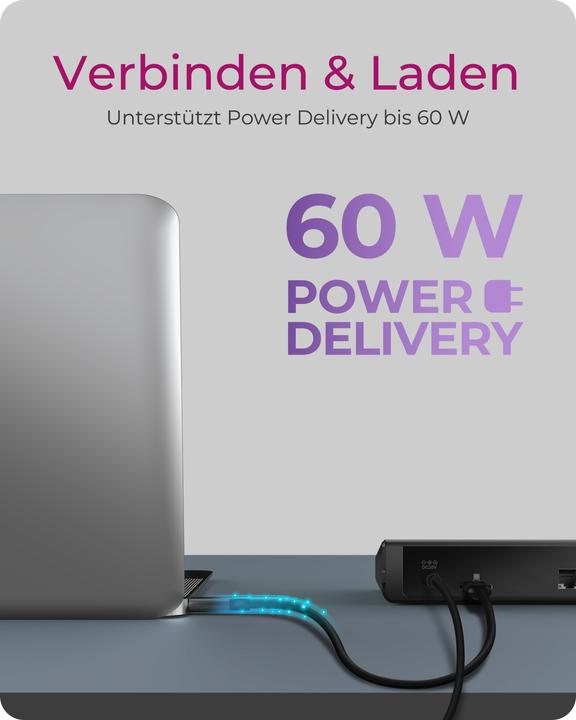 Produktbild Icy Box Dockingstation Notebook USB-C -> 3x Videoausgabe 60H (USB-C, 14 Ports)