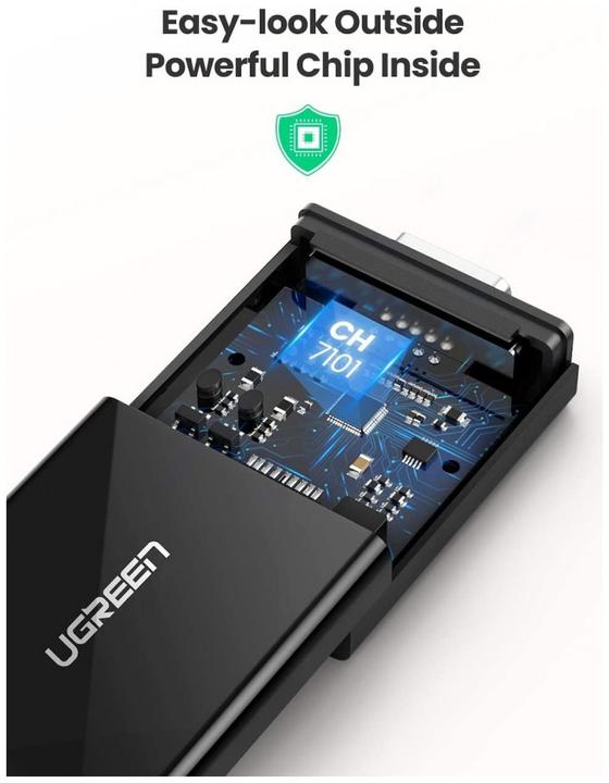 Actual product image Ugreen HDMI to VGA Adapter Converter with Audio Support 1080P (HDMI, 16 cm)