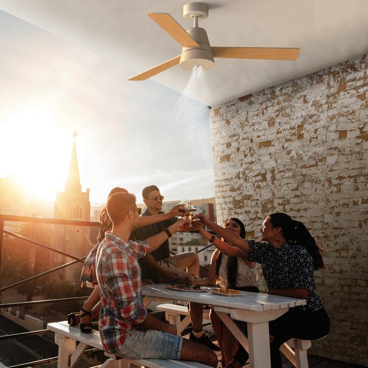 Produktbild Sulion Ventilator mit Kühlfunktion dank Wasservernebler Mister Ø132cm für Decke Grau IP44 auch für A