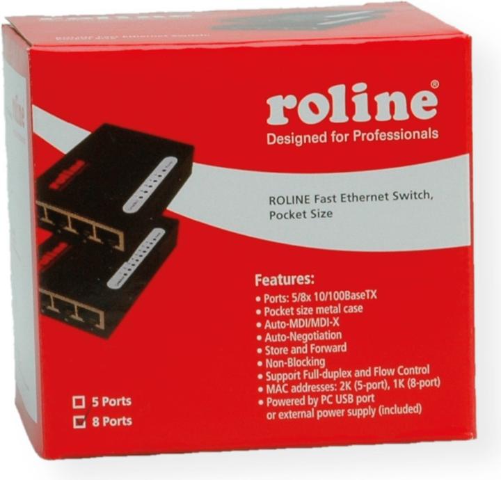 Image du produit Roline Commutateur Fast Ethernet (8 Ports)