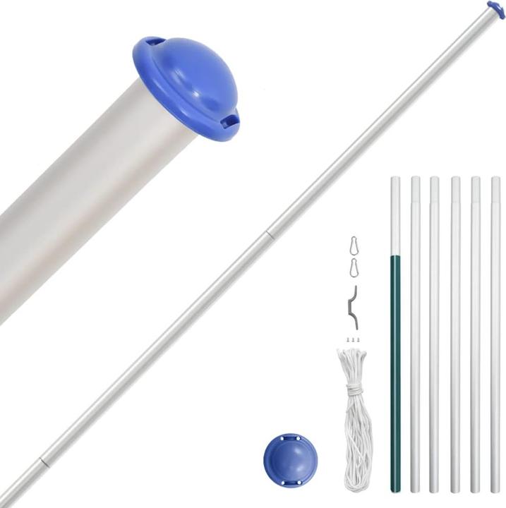 Image du produit VidaXL Drapeau de la Turquie avec mât 6,23 m Aluminium,Drapeau :,Couleur