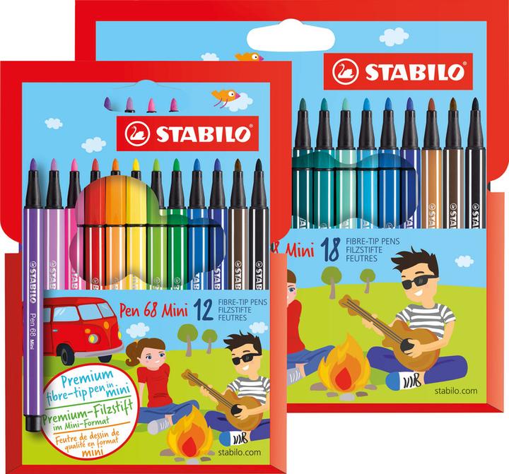 Produktbild STABILO Pen 68 Mini (Mehrfarbig, 18 x)