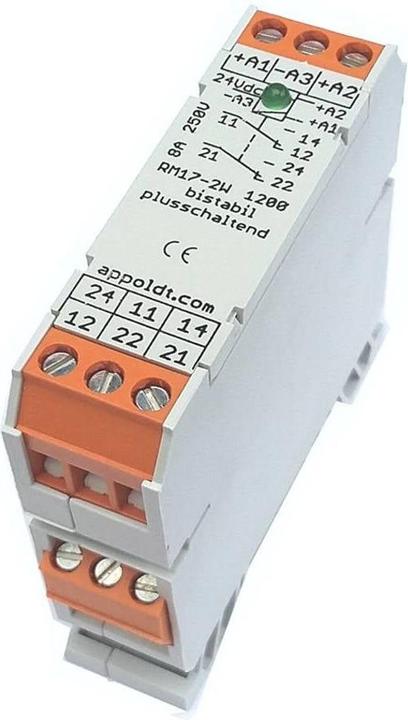 Image du produit Appoldt RM17/2W bistable plus relais 24V Tension nominale : 24 V/DC Courant de commutation (max.