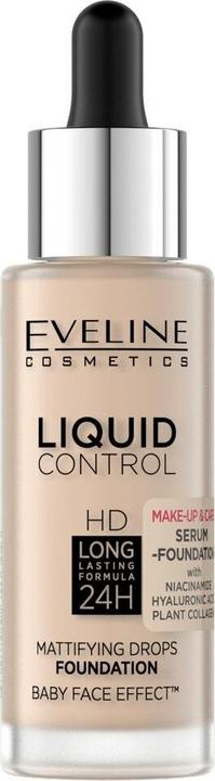 Produktbild Eveline EVELINE Liquid Control HD Mattifying Drops Foundation matujący podkład do twarzy 002 Soft Porcelain (002 Soft Porcelain)