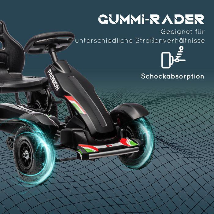 Immagine prodotto Swisshandel24 Go-kart, auto a pedali, auto a pedali con freno a mano, veicolo per bambini con sedile regolabile