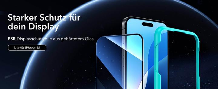 Productafbeelding ESR Beeldschermbescherming van gehard glas (1 Stuk, Apple iPhone 16, Apple iPhone 15)