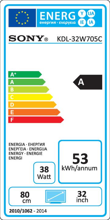 Energie-Label Sony Kdl-32w705c (32", LCD, Full HD)