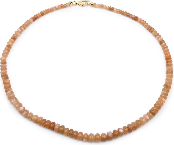 Produktbild Xen Mondstein - Collier peach Rondelle 45 cm 925 Silber (925 Sterling Silber, 45 cm)