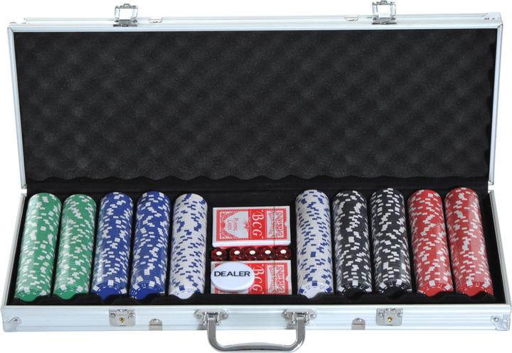 Image du produit Homcom Mallette de poker incluant un set de poker (Anglais, Allemand, Français, Italien)