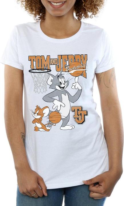 Image du produit Tom & Jerry T-shirt en coton femme/femme avec basket-ball en rotation (M)