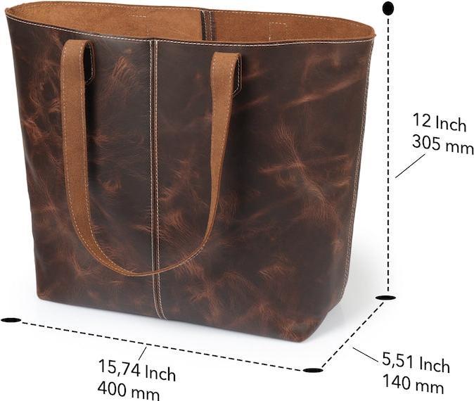 Produktbild Only-Bags.Store Ledertasche, handgefertigte, langlebige und qualitativ hochwertige Laptop-Schultertasche, Tasche