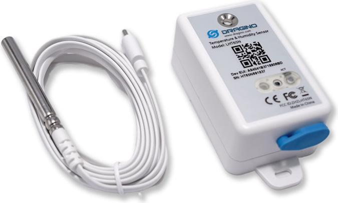 Produktbild Dragino LHT65N E3 LoRaWAN Tempertatur- und Feuchtigkeitssensor (Heizungsaktor)