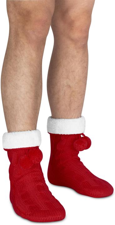 Actual product image Normani Knitted slippers with pom poms and ABS (Single pack, 36 - 40)