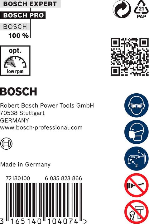 Immagine prodotto Bosch Professional Zubehör Punta per installazione PRO Wood HSS, 22 x 100 x 600 mm (4-22 millimetri)