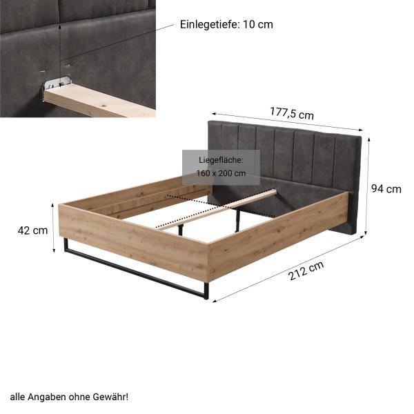 Actual product image Homestyle4u Double bed upholstered bed industrial style (160 x 200 cm)