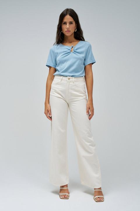 Immagine prodotto Salsa Jeans Kurzarmbluse Lightdenim Blouse Metalic Detail (M)
