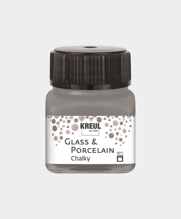 Produktbild Kreul Glass & Porcelain Chalky, Porzellan- und Glasfarbe (Smoky Stone, 20 ml)