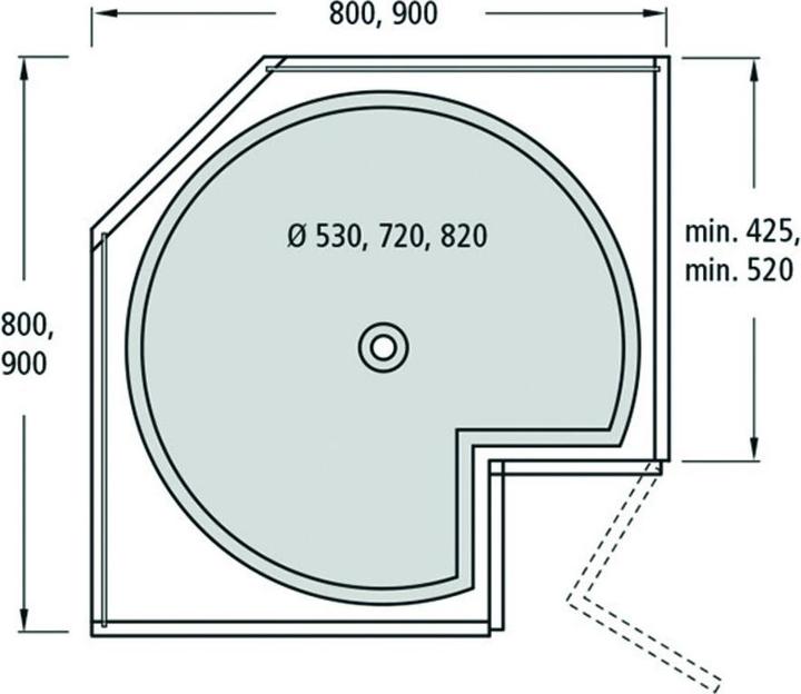 Produktbild Ninka Eckschrank-Drehbtablar ECO 90° (1 Stk.)