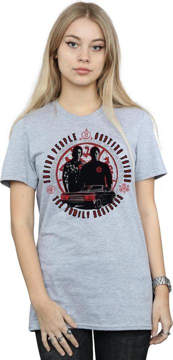 Actual product image Supernatural Womens/Ladies Family Business Cotton Boyfriend T-Shirt (L)
