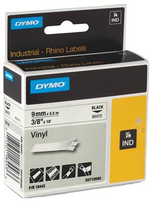 Produktbild Dymo Rhino 19mm weiß auf rot Vinyl (1.90 cm, Rot)