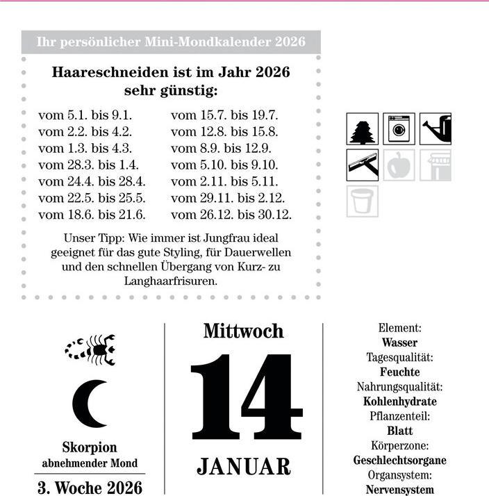 Produktbild Das Mondjahr 2026 - Abreisskalender (11.5 x 13 cm, Harter Einband, Deutsch)