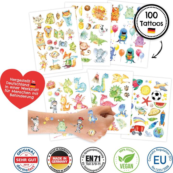Papierdrachen Kindertattoos