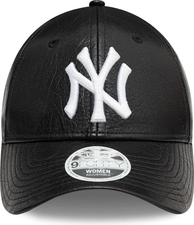 Produktbild New Era 9Forty Damen Cap - KUNSTLEDER NY Yankees schwarz