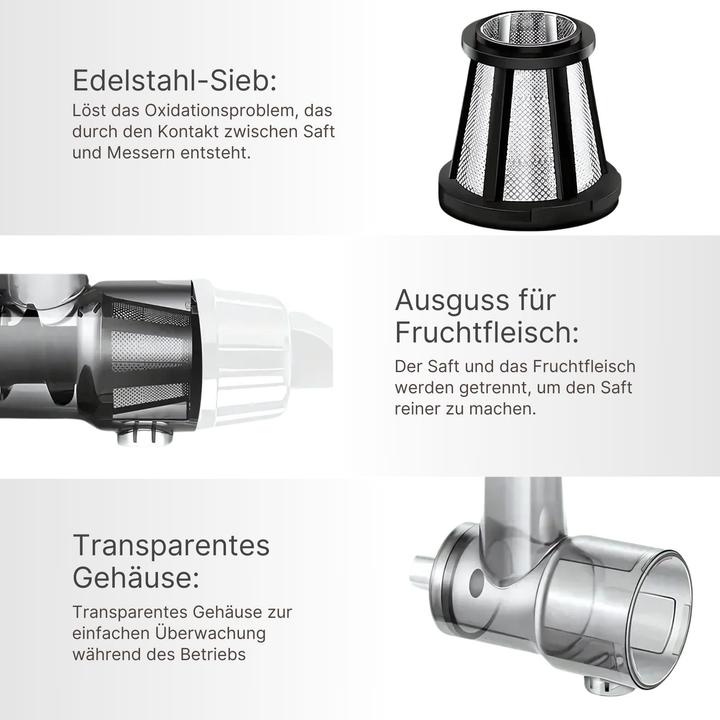 Produktbild Hermex Alternativer Entsafter für KitchenAid Slow Juicer Aufsatz Saftpresse