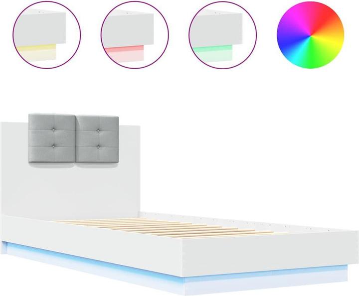Image du produit VidaXL Cadre de lit avec tête de lit et lampes LED (90 x 200 cm)